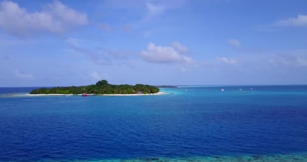 Blå Havet Sommaren Dagtid Sunny Natur Bora Bora Franska Polynesien — Stockvideo