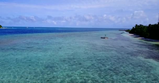 Вид Сверху Рябь Голубой Воды Летняя Сцена Доминиканском Заливе Карибском — стоковое видео