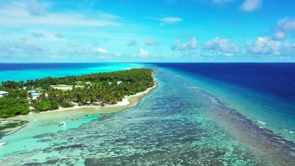 Przylądek Morski Widziany Drona Tropikalna Scena Bali Indonezja — Wideo stockowe