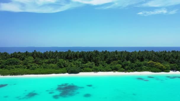 Levendige Turquoise Kust Groen Eiland Zomer Ontspannen Bali Indonesië — Stockvideo