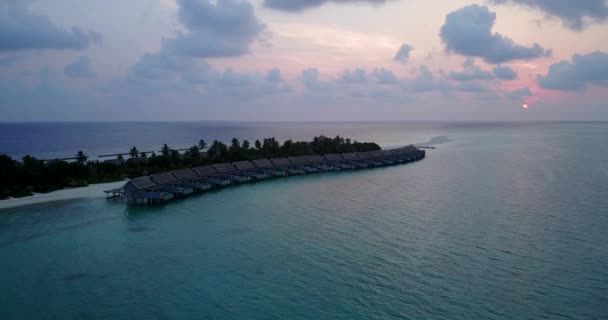 Holzbungalows Entlang Der Insel Natur Genießen Der Dominikanischen Republik Karibik — Stockvideo