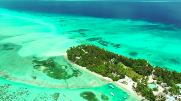 Luftaufnahme Der Insel Türkisblauen Meer Reise Nach Barbados Der Karibik — Stockvideo