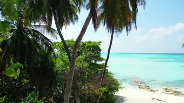 ターコイズブルーの水で日当たりの良いビーチ アジアの熱帯性 — ストック動画