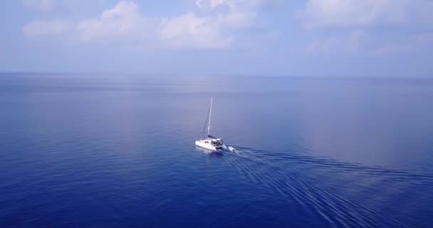 Blick Auf Boote Blauen Meer Sommerentspannung Bora Bora Französisch Polynesien — Stockvideo