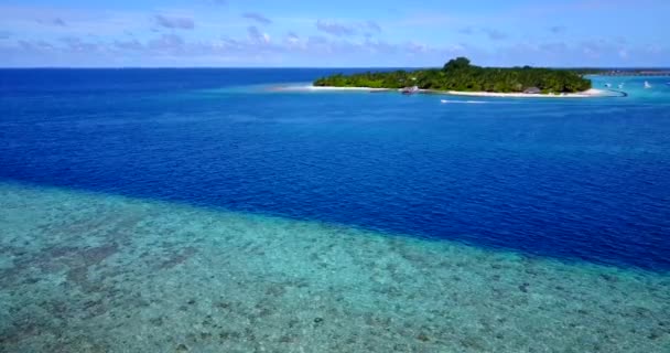 Uitzicht Het Eiland Vanaf Top Zeegezicht Landschappelijk Uitzicht Malediven — Stockvideo