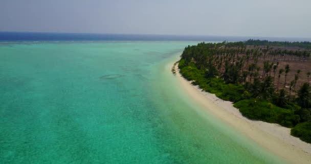 Exotická Dovolená Dominikánských Ostrovech Karibiku Letecký Pohled Zvlněnou Modrou Čistou — Stock video
