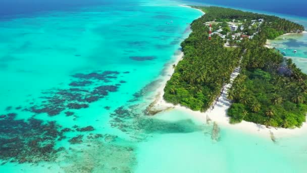 Isla Verde Tropical Mar Turquesa Increíble Naturaleza República Dominicana Caribe — Vídeo de stock