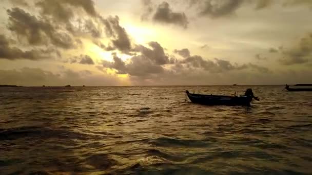Coucher Soleil Coloré Bord Mer Nature Ensoleillée République Dominicaine Caraïbes — Video