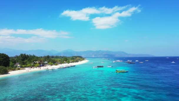 Fundo Azul Turquesa Brilhante Beira Mar Paraíso Tropical Bora Bora — Vídeo de Stock