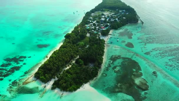 Vibrerande Turkos Havsutsikt Från Drönaren Naturlandskap Bali Indonesien — Stockvideo