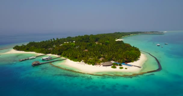 Lugn Semester Nära Badort Vit Sand Tvättad Lugn Lagun Bali — Stockvideo