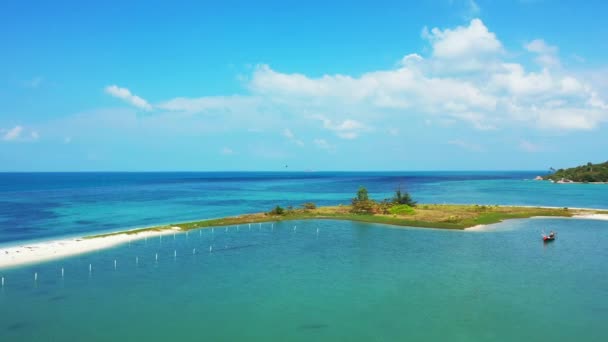 Vista Aerea Sull Isola Mezzogiorno Natura Tropicale Delle Bahamas Caraibi — Video Stock