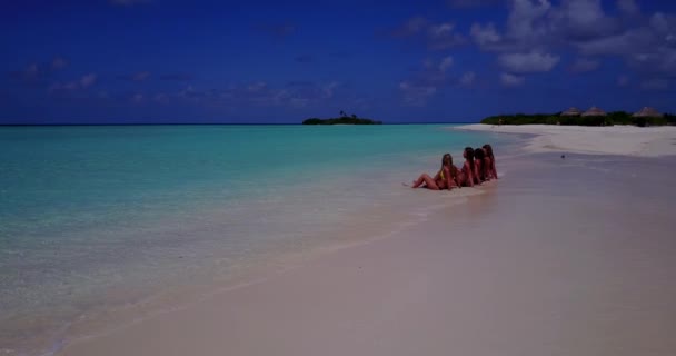 Luxus Utazás Nyári Strand Nyaralás Nők Paradicsomi Fehér Homok Jamaica — Stock videók