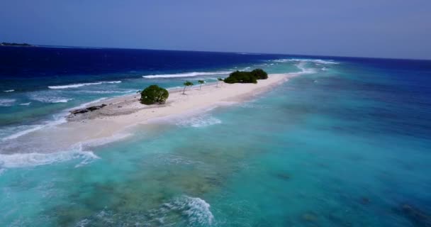 Tengerpart Zöld Sziget Türkiz Vízzel Nyári Jelenet Bahamákon Karib Térségben — Stock videók