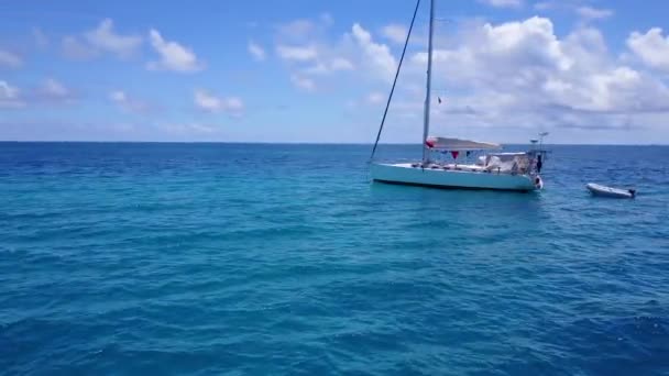 Barca Vela Alla Deriva Mare Scena Della Natura Esotica Bali — Video Stock