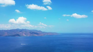 Peaceful seascape view. Journey to Gili Trawangan, Thailand.