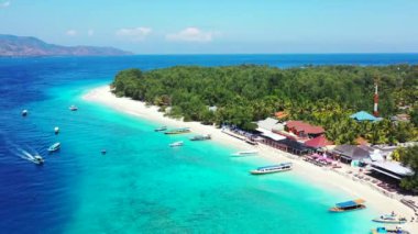 Bora Bora 'nın egzotik doğası, Fransız Polinezyası. 