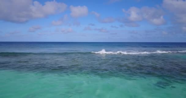Ήσυχα Κύματα Την Ημέρα Τροπικός Παράδεισος Των Μπαρμπάντος Καραϊβική — Αρχείο Βίντεο