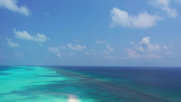 Вид Пляж Чистим Бірюзовим Морем Природна Сцена Фіджі Океанія — стокове відео