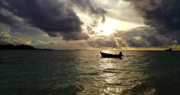 Вид Закат Море Наслаждаясь Природой Доминиканской Республики Карибского Бассейна — стоковое видео