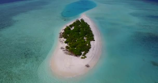 Kijkend Naar Ropisch Eiland Van Drone Zomer Zeegezicht Landschap Malediven — Stockvideo