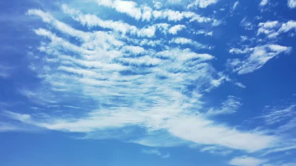 Białe Puszyste Chmury Błękitnym Niebie — Wideo stockowe