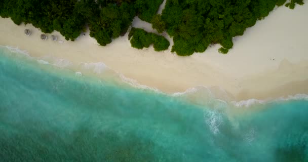 Topp Drönare Utsikt Över Landskapet Tropisk Vit Sand Stranden Maldiverna — Stockvideo