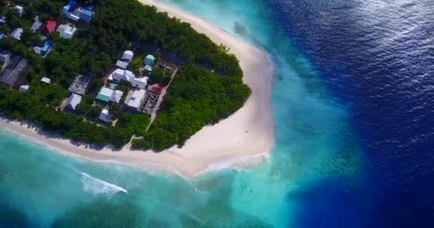 Vista Superior Ilha Luxo Paisagem Verão Maldivas Sul Ásia — Vídeo de Stock