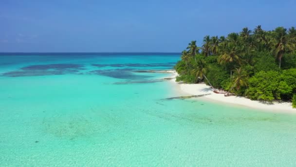 Virgin Pláž Tyrkysovou Vodou Bílým Pískem Přírodní Scéna Jamajky — Stock video