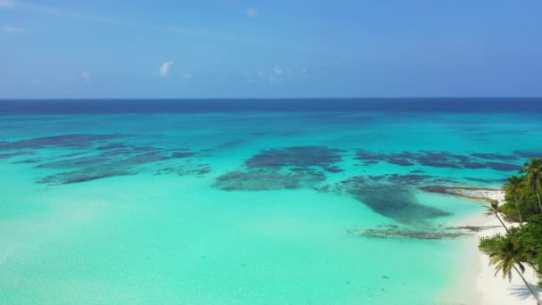 Turkusowe Morze Naturalne Tło Letni Krajobraz Morski Malediwach Azja Południowa — Wideo stockowe