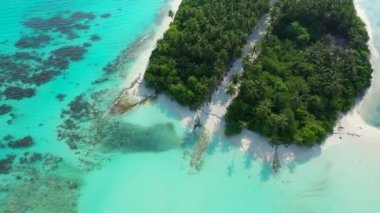 Canlı turkuaz su kenarlı yeşil ada. Hawaii, ABD 'nin egzotik manzarası.