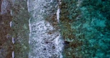 Tropikal adanın turkuaz okyanusuyla resim gibi bir manzara. 