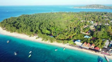 Adaya havadan bakıldığında tatil köyü. Bali, Endonezya 'da egzotik tatil.