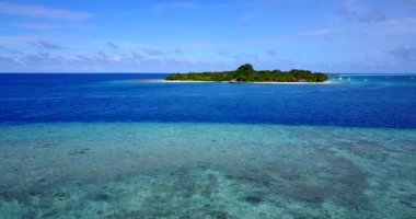 Sakin deniz manzarasının tadını çıkarıyorum. Dominik Cumhuriyeti, Karayipler 'in egzotik doğası. 