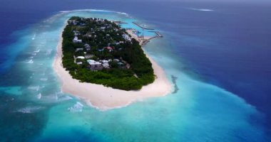 Big island from aerial point of view. Journey to Gili Trawangan, Thailand. 
