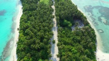 Turkuaz deniz kenarı adası. Endonezya, Bali 'de tropik bir manzara.  