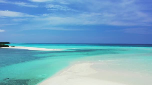 Ondiepe Turquoise Zee Met Felle Zon Landschappelijk Zeezicht Bali — Stockvideo