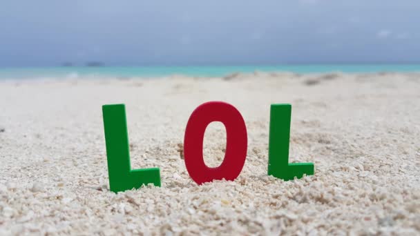 Lol Lettering Praia Paisagem Verão Maldivas — Vídeo de Stock