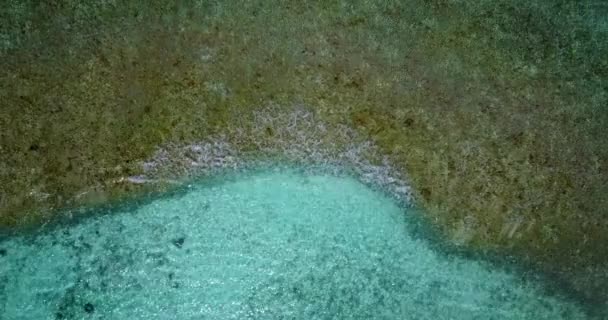Flachwasser Mit Kleinen Braunen Felsen Naturszene Von Fidschi Ozeanien — Stockvideo