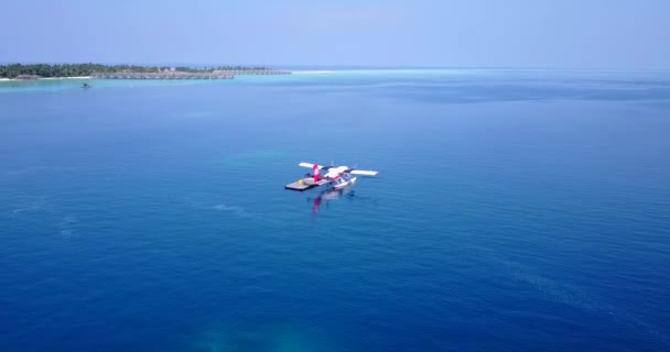 Vodní Letadlo Moři Příroda Baham Karibik — Stock video