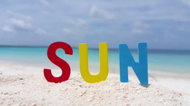 Solen Bokstäver Stranden Jamaica Karibien — Stockvideo