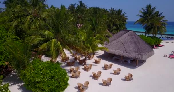 Mesas Con Sillas Playa Tropical Viaje Verano Koh Samui Tailandia — Vídeo de stock