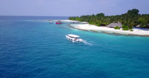 Isla Con Rompeolas Alrededor Costa Relajación Verano Maldivas Asia Meridional — Vídeos de Stock