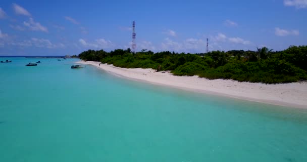 Top View Tropical Island Ocean Aerial Footage Travel Concept — стоковое видео