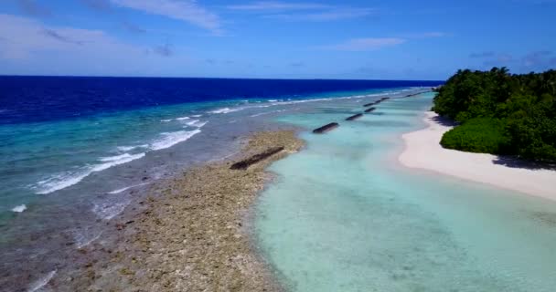 Flög Havsvågor Sett Uppifrån Thailands Sommarresa — Stockvideo