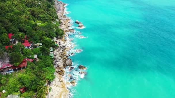 Costa Rocosa Con Enormes Rocas Viaje Barbados Caribe — Vídeo de stock