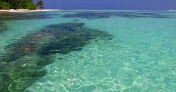 海岸線の澄んだ浅い水を見てください バリ島のエキゾチックな景色 インドネシア — ストック動画