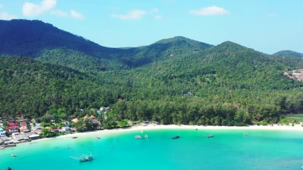 Lagune Turquoise Avec Montagnes Verdoyantes Voyage Hawaï États Unis — Video