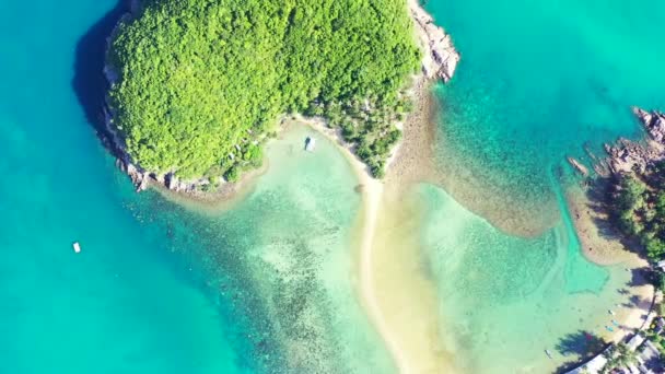 Grüne Insel Von Der Drohne Aus Gesehen Sommerentspannung Auf Bali — Stockvideo