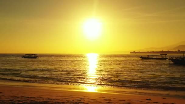 Vista Vídeo Hermoso Horizonte Playa Arena Atardecer Paisaje Marino — Vídeos de Stock